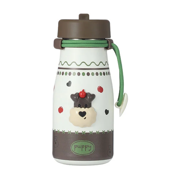 Nerezová fľaša na mlieko so slamkou